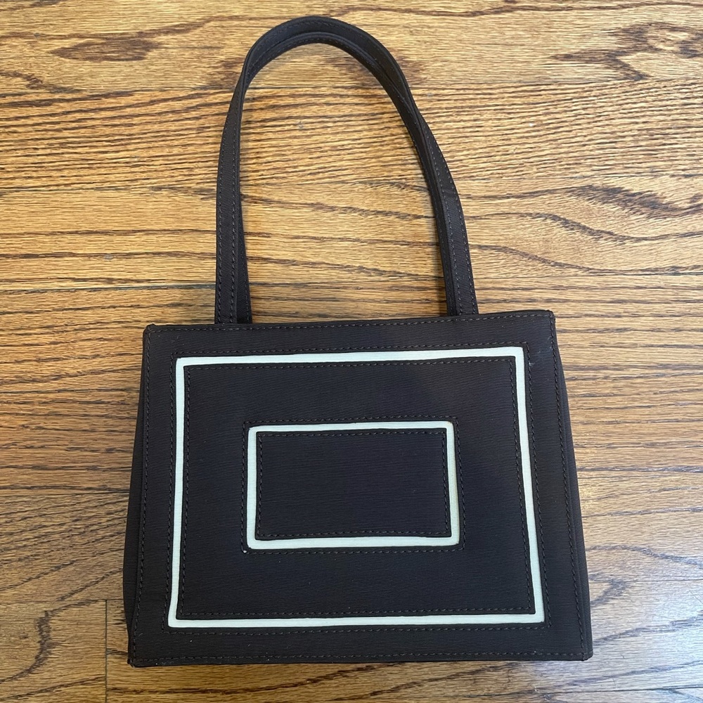 Moschino Brown Canvas Small Square Box Bag